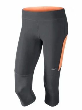 Nike Men’s Gray Capri Joggers with Orange Panels